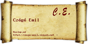 Czégé Emil névjegykártya